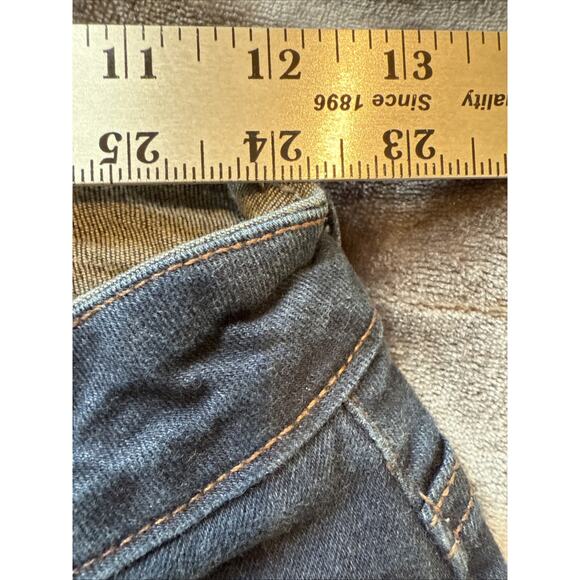 MTO International Women's Flared Bootcut Jeans Dark Blue Diamond Button Size 44 - Picture 5 of 13